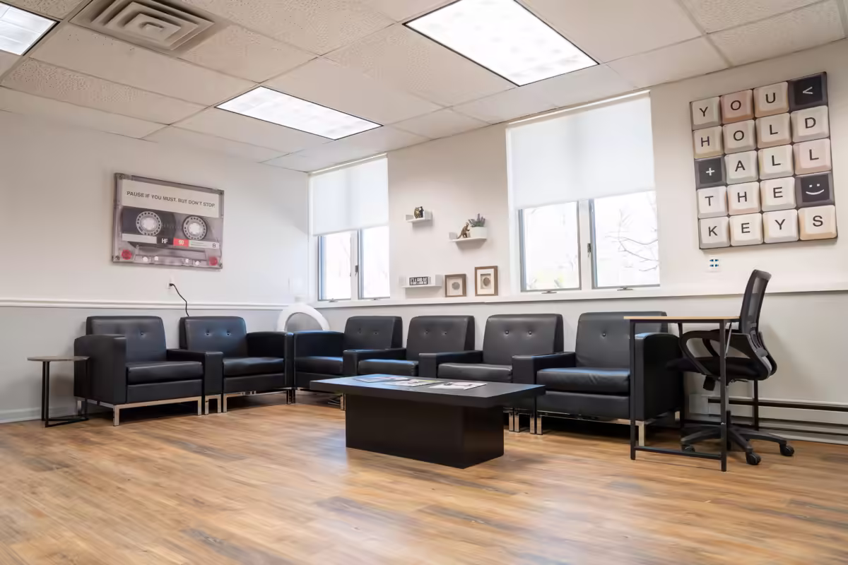 Group therapy room at Valley Spring Recovery Center in Norwood, NJ Group therapy room at Valley Spring Recovery Center in Norwood, NJ